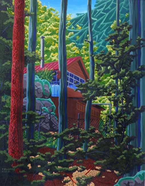 Hütte am Leitenberg (Gouache).