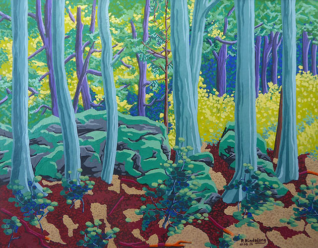 Waldansicht am Leitenberg (Gouache).