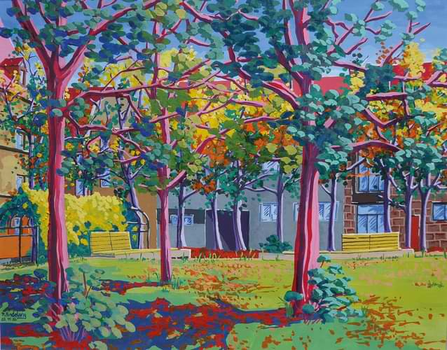 Herbst am Jamnitzer Platz (Gouache).