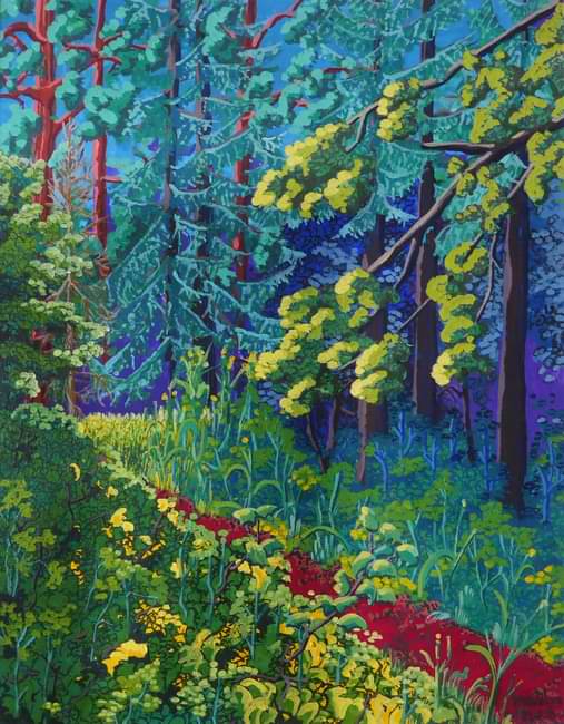 Waldansicht bei Weiden (Gouache).