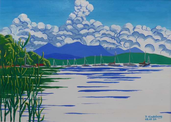 Ansicht am Ammersee (Gouache).