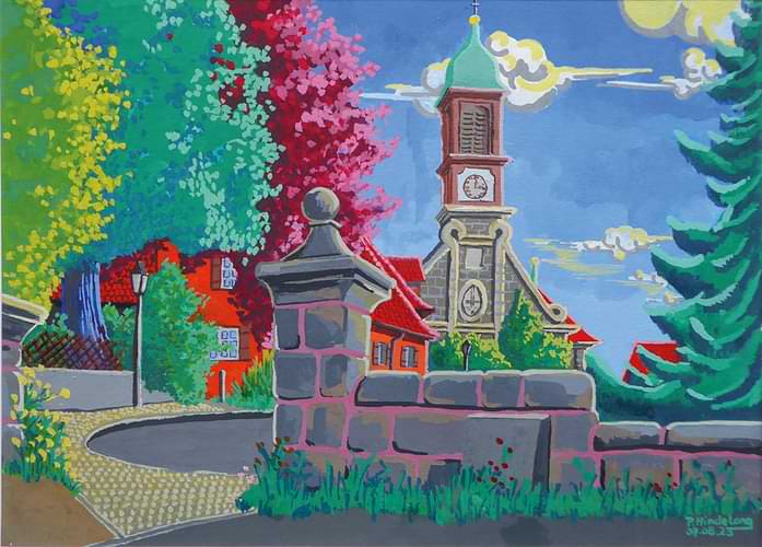 Ansicht in Behringersdorf (Gouache).