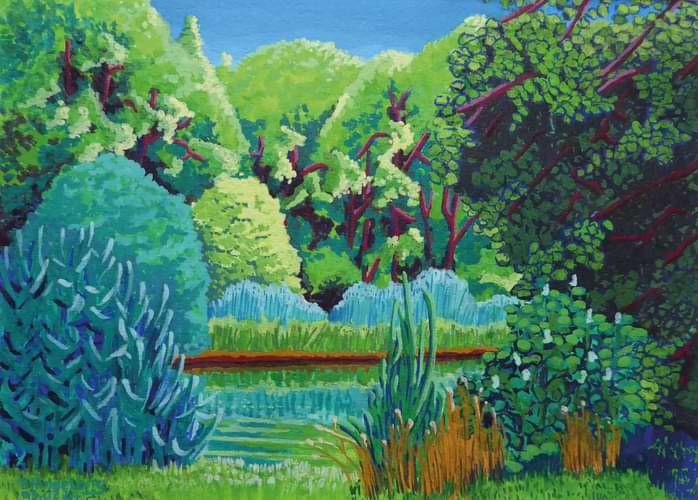 Furthweiher bei Süß (Gouache).