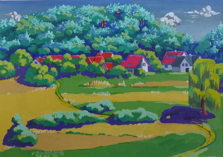 Sommer in Bürtel (Gouache).