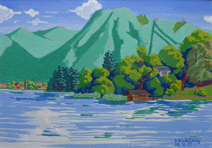 Blick auf den Ringspitz (Gouache).