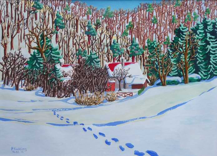 Winterlicher Judenhof (Gouache).