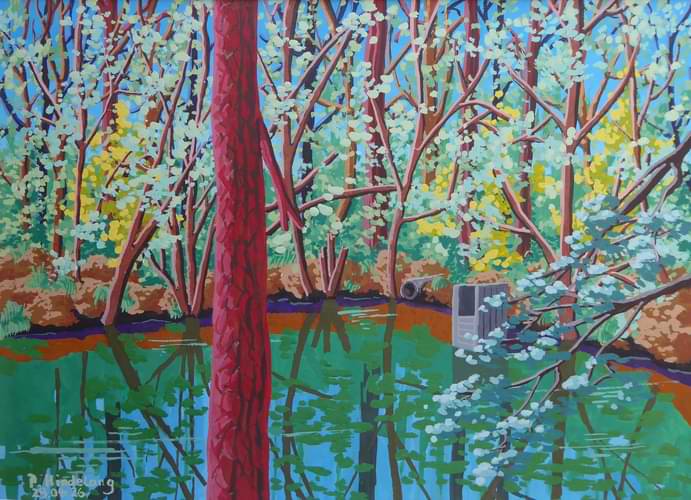 Weiher bei Serlbach (Gouache).